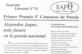 Alejandra Jaque, todo futuro en la poesía nacional.