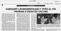 Consuart Latinoamericano y Perú al Día premian a escritor chileno  [artículo]