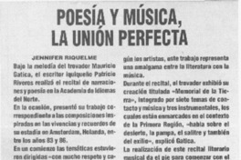 Poesía y música, la unión perfecta  [artículo] Jennifer Riquelme
