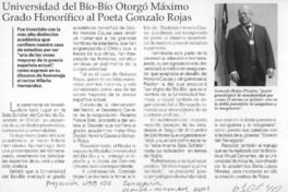 Universidad del Bío-Bío otorgó máximo grado honorífico al poeta Gonzalo Rojas  [artículo]