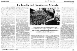 La huella del Presidente Allende  [artículo] Roberto Ávila Toledo