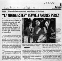 "La Negra Ester" revive a Andrés Pérez  [artículo]