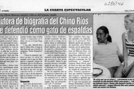 Autora de biografía del Chino Ríos se defendió como gato de espaldas  [artículo]