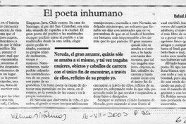 El poeta inhumano  [artículo] Rafael Gumucio