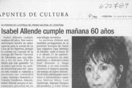 Isabel Allende cumple mañana 60 años
