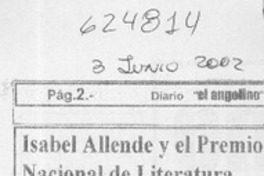 Isabel Allende y el Premio Nacional de Literatura