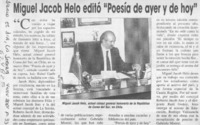 Miguel Jacob Helo editó "Poesía de ayer y de hoy"
