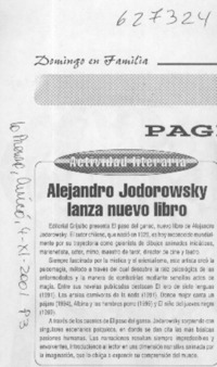Alejandro Jodorowsky lanza nuevo libro  [artículo]