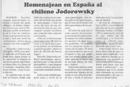 Homenajean en España al chileno Jodorowsky  [artículo]