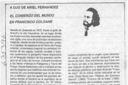 El comienzo del mundo en Francisco Coloane  [artículo] Ariel Fernández