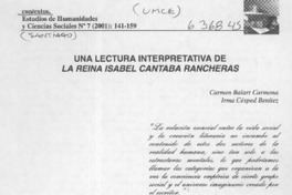 Una lectura interpretativa de La Reina Isabel cantaba rancheras  [artículo] Carmen Balart Carmona <y> Irma Césped Benítez