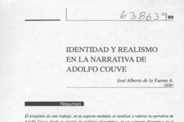 Identidad y realismo en la narrativa de Adolfo Couve  [artículo] José Alberto de la Fuente A.