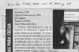 Memorias para Cecilia  [artículo] Floridor Pérez