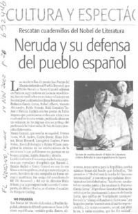 Neruda y su defensa del pueblo español  [artículo]