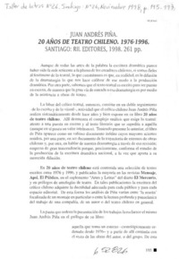 20 años de teatro chileno 1976-1996  [artículo] Adelaida Neira Délano
