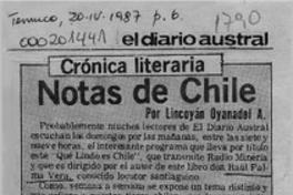 Notas de Chile  [artículo] Lincoyán Oyanedel A.
