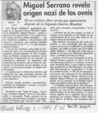 Miguel Serrano revela origen nazi de los ovnis