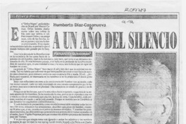 A un año del silencio  [artículo] Fernando Quilodrán.