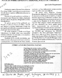 Noticia sobre Ernesto Cardenal, poeta de América  [artículo] León Ocqueteaux.