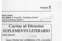 Cartas al Director  [artículo] Benigno Avalos Ansieta.