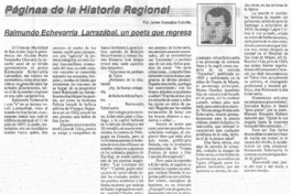 Raimundo Echeverría Larrazábal, un poeta que regresa