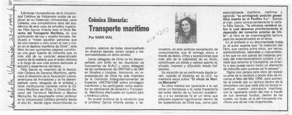 Transporte marítimo  [artículo] Sara Vial.