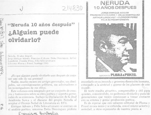 "Neruda 10 años después"