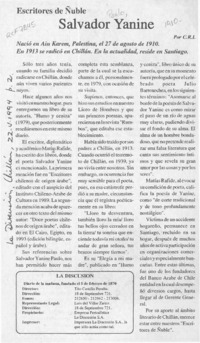 Salvador Yanine  [artículo] C. R. I.