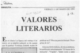Valores literarios  [artículo] Gil Sinay.