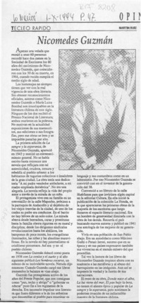 Nicomedes Guzmán  [artículo] Martín Ruiz.
