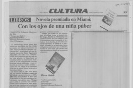 Novela premiada en Miami, con los ojos de una niña púber