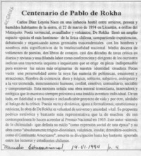 Centenario de Pablo de Rokha