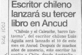 Escritor chileno lanzará su tercer libro en Ancud  [artículo].