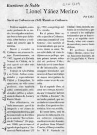 Lionel Yáñez Merino  [artículo] C. R. I.