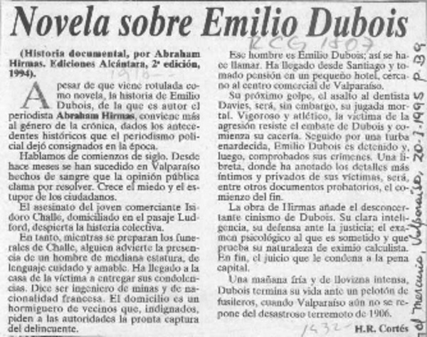 Novela sobre Emilio Dubois