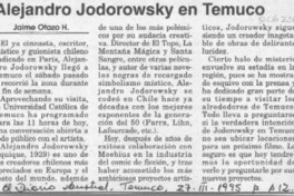 Alejandro Jodorowsky en Temuco  [artículo] Jaime Otazo H.