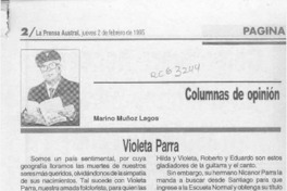 Violeta Parra  [artículo] Marino Muñoz Lagos.