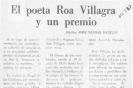 El poeta Roa Villagra y un premio  [artículo] José Vargas Badilla.