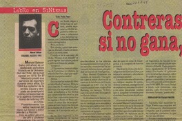 Contreras Zapata si no gana, empata  [artículo] Paula Peters.