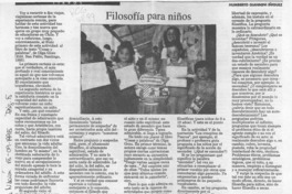 Filosofía para niños  [artículo] Humberto Giannini Iñíguez.
