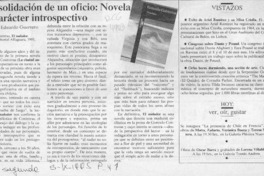 Consolidación de un oficio, novela de carácter introspectivo  [artículo] Eduardo Guerrero del Río.