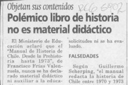 Polémico libro de historia no es material didáctico  [artículo] Paulina Calleja N.