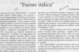 "Fuente itálica"  [artículo] Ramón Riquelme.
