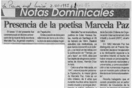 Presencia de la poetisa Marcela Paz  [artículo] José Vargas Badilla.