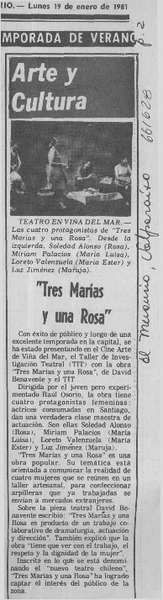 "Tres Marías y una Rosa".