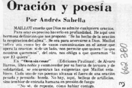Oración y poesía  [artículo] Andrés Sabella.