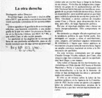 La otra derecha  [artículo] Andrés Benavente Urbina.
