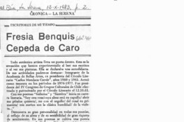 Fresia Benquis Cépeda de Caro  [artículo] Ana Iris Álvarez Núñez.