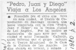 Pedro, Juan y Diego" viaja a Los Angeles.