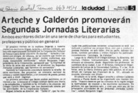 Arteche y Calderón promoverán segundas jornadas literarias.  [artículo]